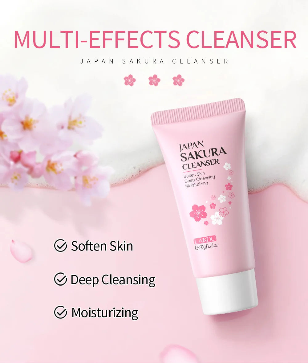 LAIKOU Facial Cleanser Foam Face Wash Remove Blackhead
