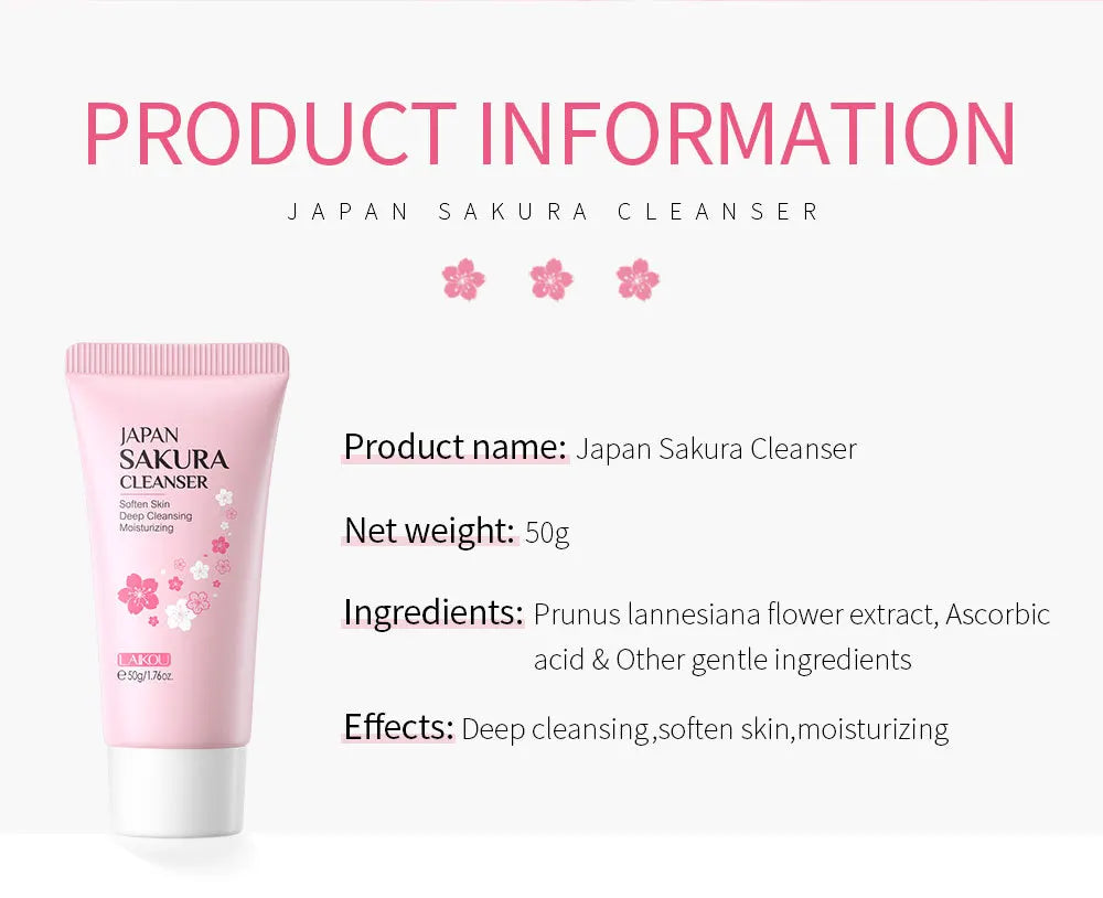 LAIKOU Facial Cleanser Foam Face Wash Remove Blackhead