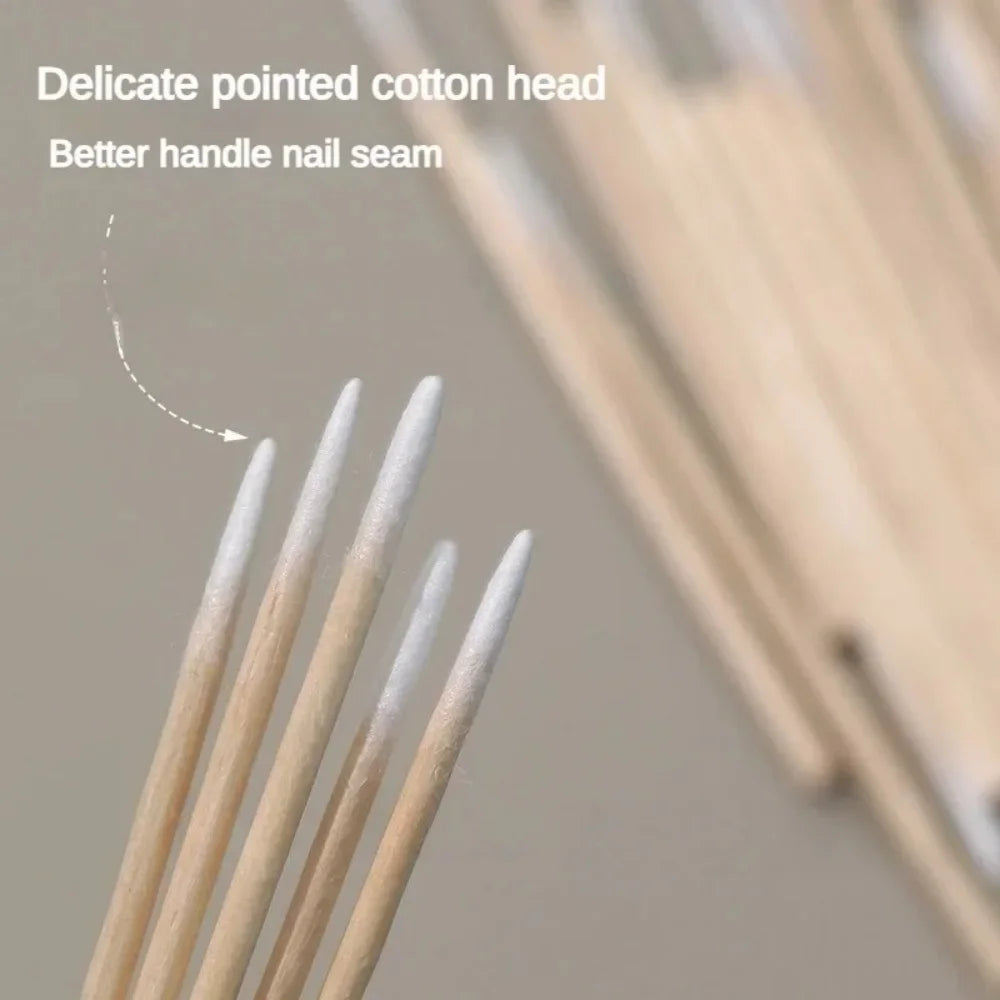 Nails Wooden Tip Cotton Stick