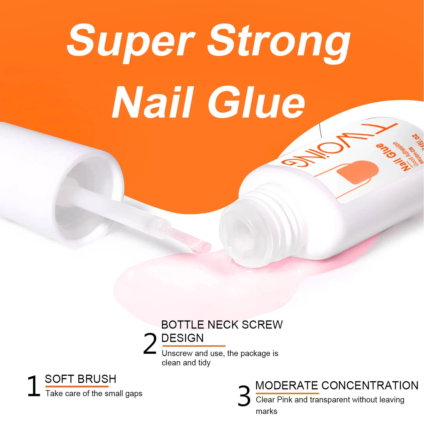 5 pièces/2 pièces 7 g de colle à ongles super forte pour faux ongles