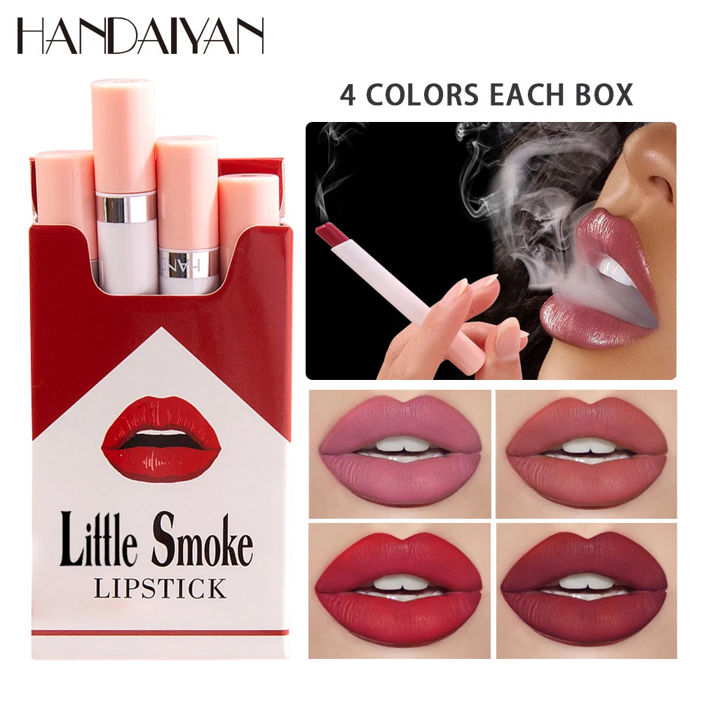 Handaiyan matte lipstick 4pcs/set velvet small cigarette lipstick set that is not easy to fade