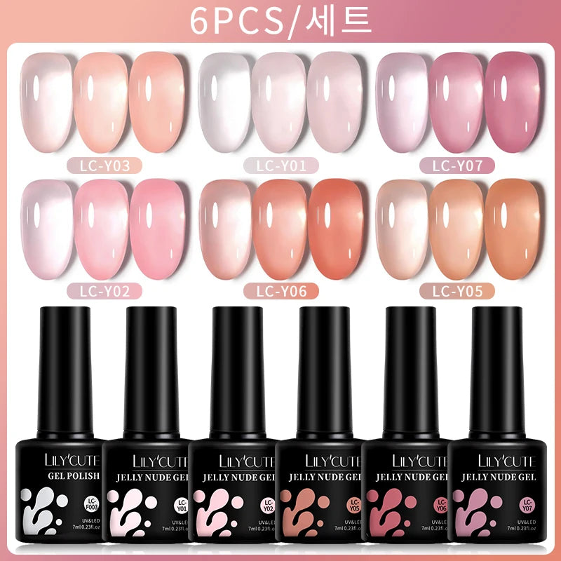 Translucent Gel Nail Polish Set