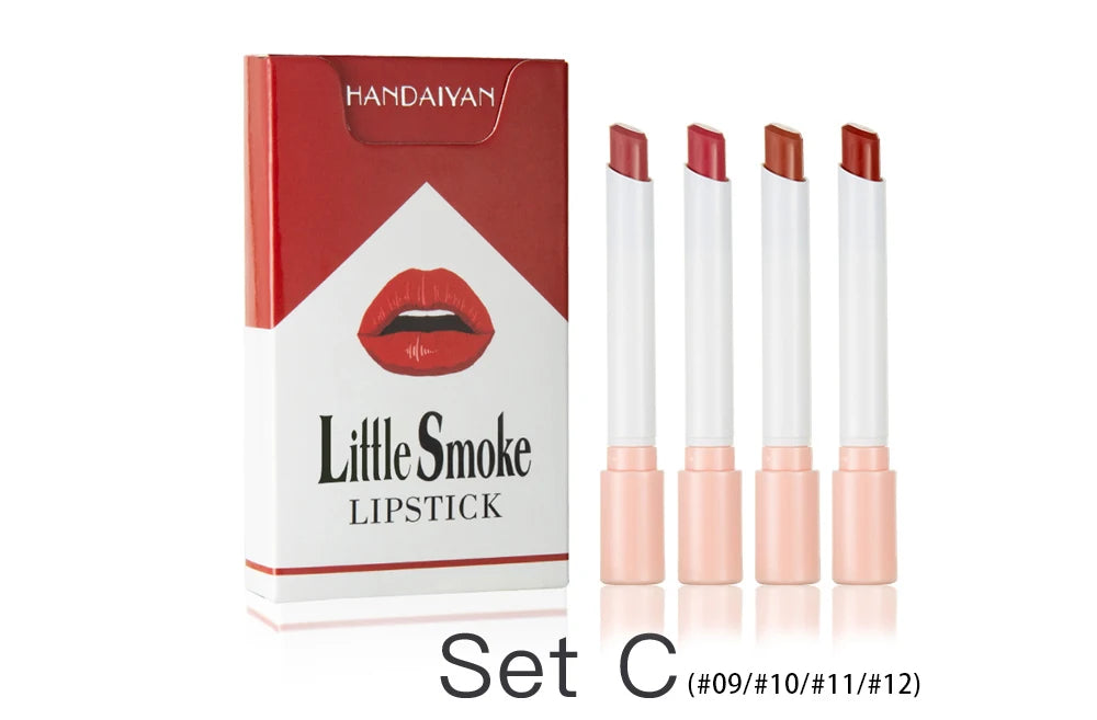 Handaiyan matte lipstick 4pcs/set velvet small cigarette lipstick set that is not easy to fade