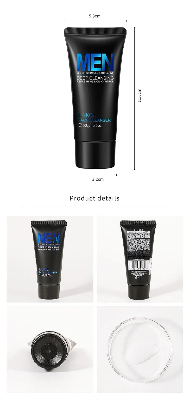 LAIKOU Men Facial Cleanser