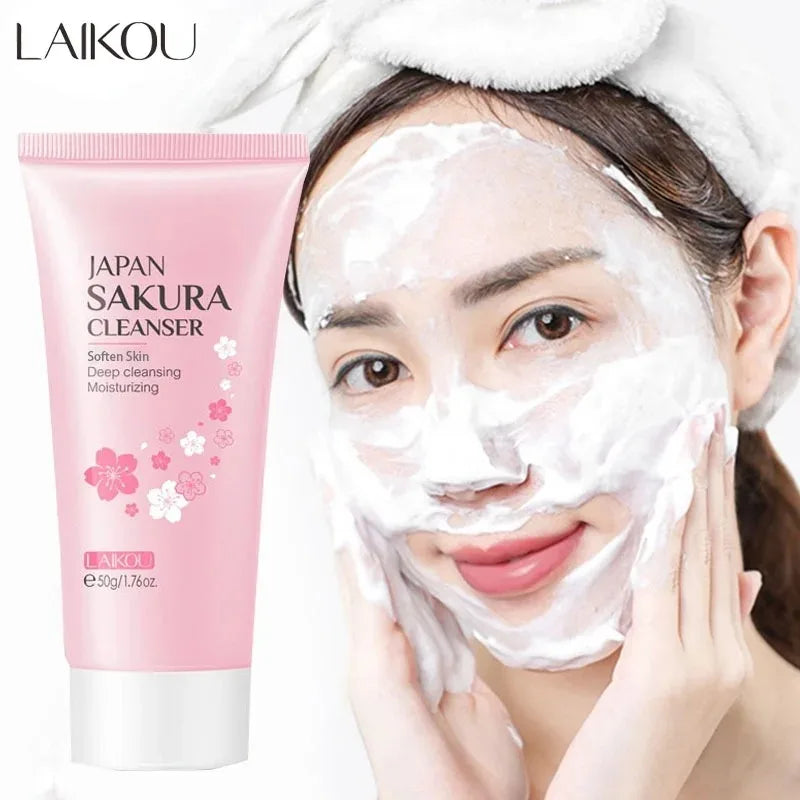 LAIKOU  Facial Cleanser Foam Face Wash Remove Blackhead