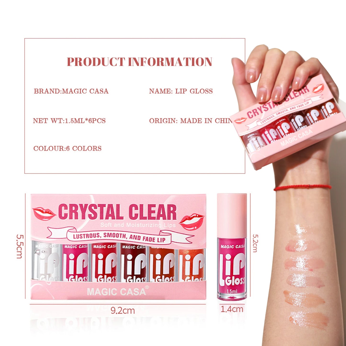 6pcs/set Hydrating Jelly Lip Oil