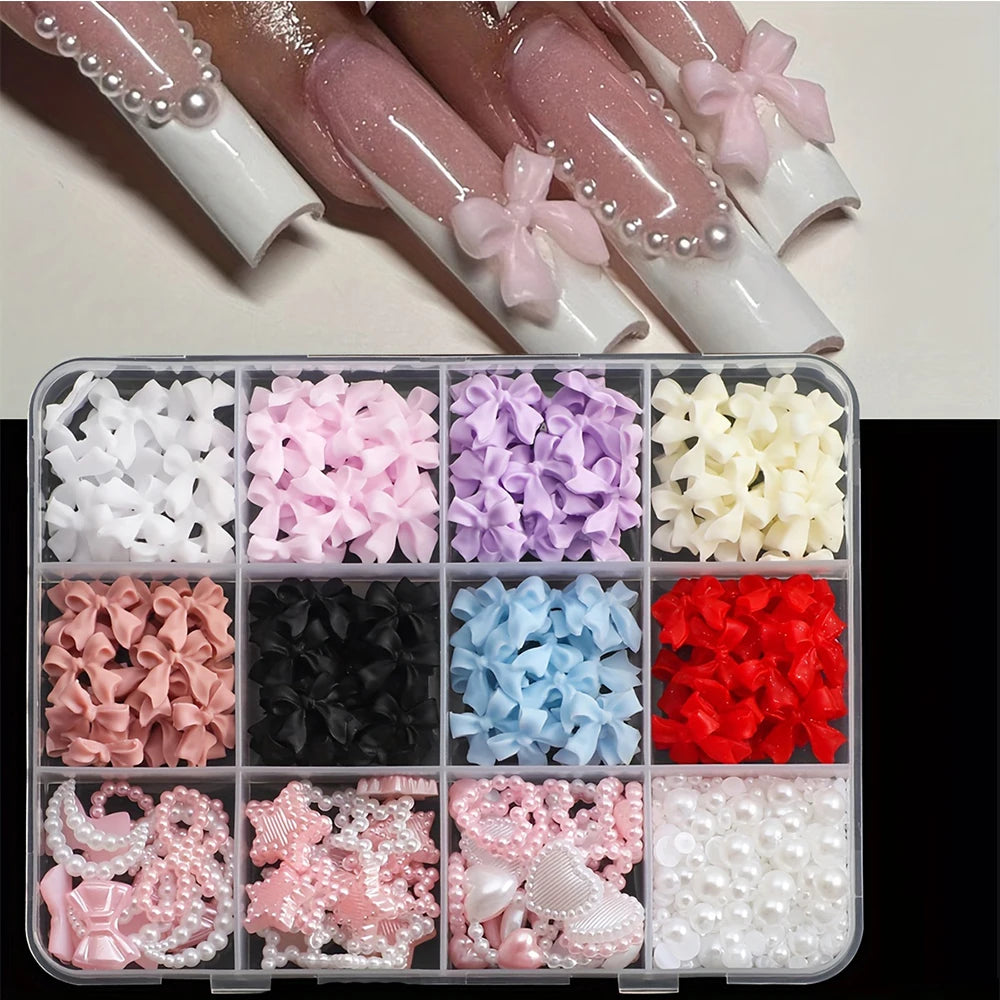 12 grilles/boîte de décorations pour nail art