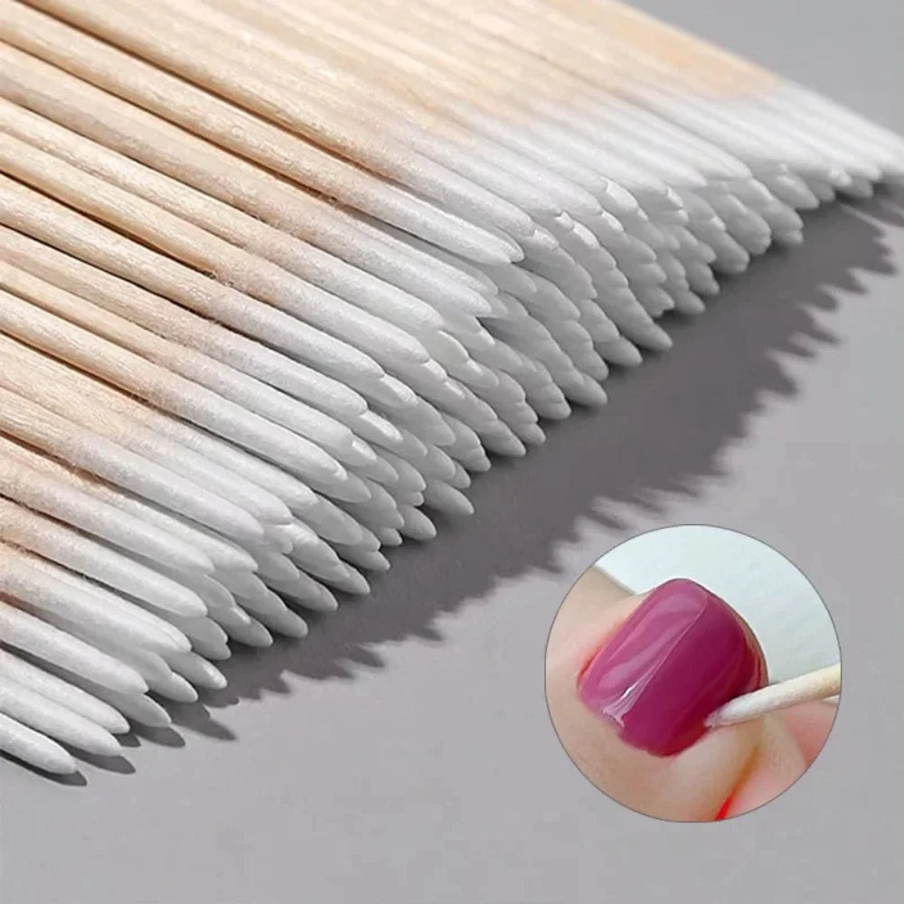 Nails Wooden Tip Cotton Stick