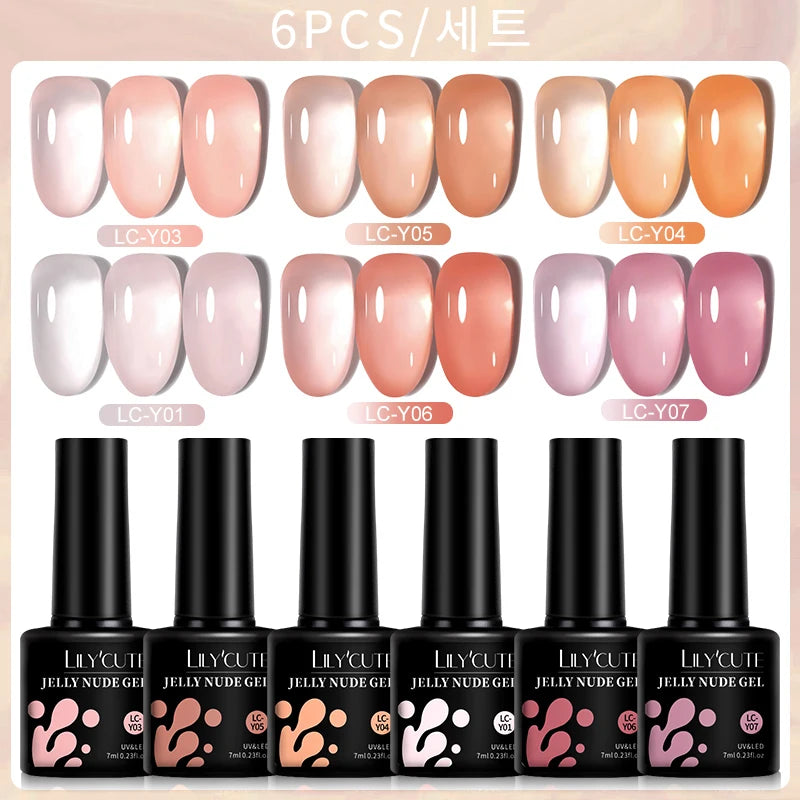 Translucent Gel Nail Polish Set