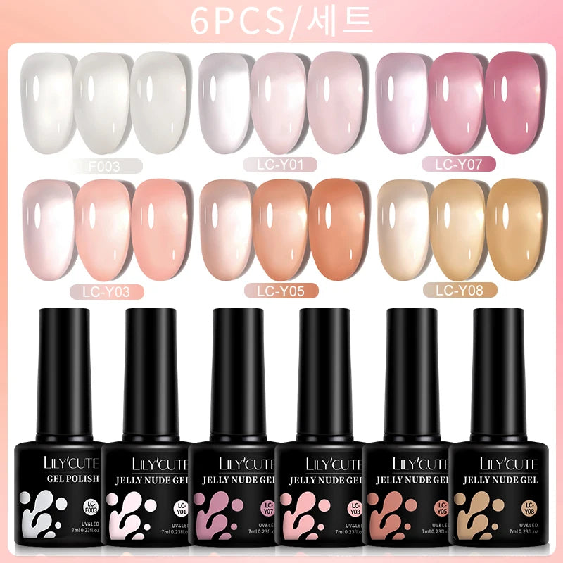 Translucent Gel Nail Polish Set